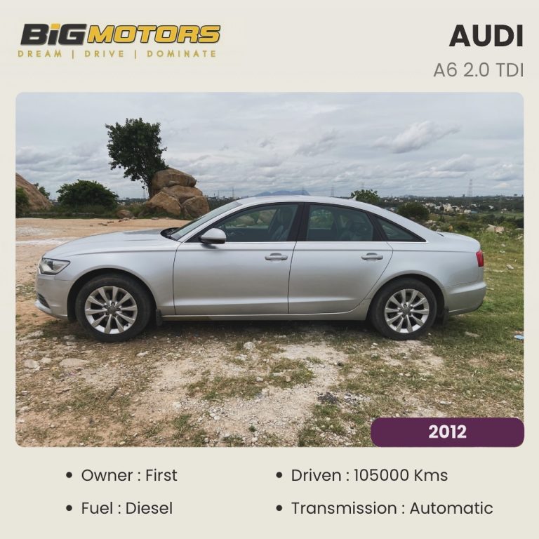 Vehicle Status - SOLD For more details Call or WhatsApp - +91 7619114574 Name - AUDI A6 2.0 TDI Make Year - 2012 KM Driven - 105000 No
